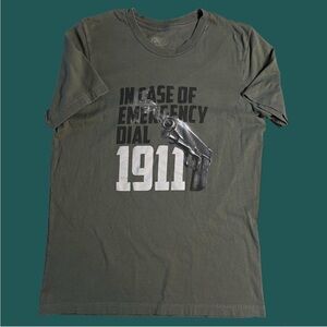 In Case Of Emergency dial 1911 Handgun Graphic Tee - Mens Medium!
